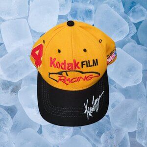 Vintage KODAK Film NASCAR Racing Team 2002 Cap big logo yellow
